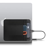 Lacdo ポータブル外付けハードドライブ用キャリングケース、ノートパソコン用ハードドライブホルダー、2ポケット粘着ポーチ貼り付け式ホルダー、2.5インチ Seagate、WD、Toshiba 外付けHDD、SSD、ケーブル、Magic Mouse 対応、ブラック