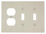 Leviton 3-gang 2-toggle 1-duplexデバイス組み合わせ壁材、Midwayサイズ 80521-T 1