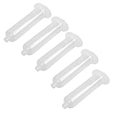 SODIAL(R) 5個クリアプラスチック30CCヘリックスルアーロックチップディスペンサーバレル