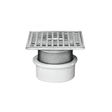 Oatey 82219 ABS一般的な目的ハブフィットDrain with 4インチキャストni Grateとスクエアトップ、4インチ