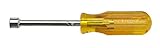 Xcelite 10 Nutdriver with Drilled Shaft, 5/16' Blade Diameter, 3' Working Length, Amber Fixed Handle