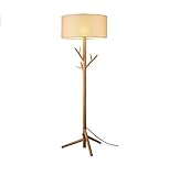 ヴィンテージフロアランプ三脚寝室ソリッドウッド北欧トライデントコートラック和風シンプルなアメリカンE27高さ178cm