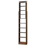 クロシオ 耐震 天井つっぱり書棚 幅450 ｘ 奥行190 ダークブラウン 薄型タイプ 本棚 コミック収納