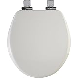 Church 8170CHSL 346 Round Easy Clean Toilet Seat, Linen by Church