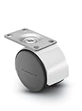 Shepherd Pacer Series 60mm Diameter Die-Cast Twin Urethane Wheel Swivel Caster, 2 Length x 1-3/16 Wi