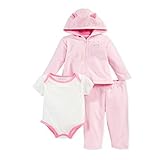 First Impressionsベビー女の子3ピースCat Hoodie、ボディスーツ&パンツセット