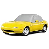 車カバー マツダ ロードスター ハーフカバー NA NB 適用 ロードスター 車 カバー 600D生地 ROADSTER ボディーカバー MX-5 NA/NB用 ハーフボディーカバ 防水 雪対策 防塵 ロードスター アクセサリー 収納袋付 1989年-2005年に対応