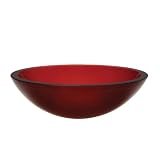 Decolav 1019T-FRD Translucence Tempered Glass Vessel Sink, Frosted Red by Decolav
