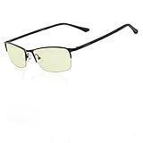 DUCO Optiks Semi Rimless Video Computer Gaming Glasses with Amber Lens Tint 7528 [並行輸入品]