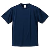 [ユナイテッドアスレ] ドライ Tシャツ メンズ レディース キッズ 半袖T 半袖 無地 メッシュ 速乾 スポーツ 大人用 4.1onz(オンス) 5900 (ネイビー, L)