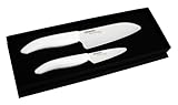 Kyocera KYOCOF-WH WH Petit Couteau d'Office Manche Ergonomique Blanc / Lame Céramique Blanc 7,5 cm FK-075-WH WH + Santoku