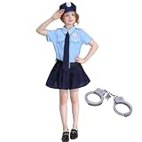 [Formemory] ポリス コスプレ 子供 キッズコスチューム 女の子 ポリス コスプレ衣装 子供 女の子 可愛い お巡りさん ハロウィン 衣装 イベント パーティー 文化祭 舞台 (140)