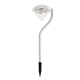 Demiawaking　ソーラーガーデンライト　 LED おしゃれ ダイヤモンド型 4本セット　ホワイト