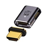 xiwai 8K HDMI 2.1 磁気延長アダプター 19 ピン HDMI タイプ A オス - メス 左角度 90 度ストレート ビデオ アダプター ラップトップ HDTV 用