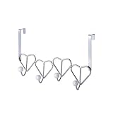 Showerdrape Chrome Over Door Hooks - Hearts