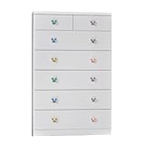 アルファタカバ ディズニー家具シリーズ セレクトミッキー 80cm幅6段ホワイト 取っ手北欧