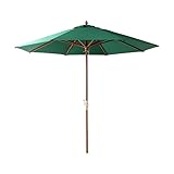 天然木　木製パラソル 270cm【マーチ-MARCH-】（パラソル　撥水 天然木）グリーン