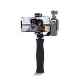 Movo ビデオリグ DJI OSMO Pocket 1、2に対応 - ユニバーサルスマートフォンマウント、グリップハンドル、マイクマウント用コールドシューズ2個 ライト - OSMO ポケットマイク ビデオリグ