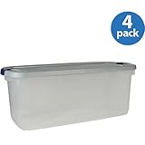 Rubbermaid 23.75Gallon (95Quart) Roughneck Clears Storage Box, Clear/Gray, Set of 4 by Rubbermaid