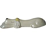 車止めブロック ブロックアニマル カーストッパー オットドッグ メス クリーム色 リボン 黄色