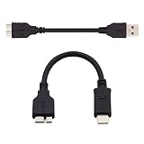 NFHK USB 3.1 USB-C Type-C - Micro 3.0 USB 3.0 Type-A オス - Micro 3.0 B オス ディスク SSD データケーブル 15cm 2個セット