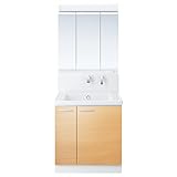 TOTO 洗面化粧台セット(KZ) 750mm スウィング三面鏡(蛍光灯)+片引き出し ルースミルベージュ 寒冷地向け KZ77DZE