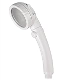 Seebo シャワーヘッド 3段階モード調節 節水 軽量 極細水流 低水圧増圧 ストップボタン付き 国際汎用基準G1/2 バス用品 【安心の3年間保証】 (白)