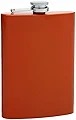 8oz Stainless Steel Hip Flask, Assorted Colors (Burnt Orange) by Top Shelf Flasks