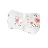 Limi　ベビーまくら　絶壁防止枕　向き癖 矯正　綿100%カバー　快眠　ドーナツ枕　出産祝い　北欧風 (フラミンゴ)