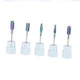 P Prettyia 5本　ネイルドリルビット　電動ドリルビット　研削ヘッド　天然アクリル爪