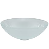 VIGO White Frost Glass Vessel Bathroom Sink [並行輸入品]