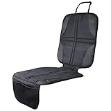 車保護シートカバー, AUPERTO カーシートカバー チャイルドシートマット 座席保護 耐摩耗性 滑り止め 収納ポケット (1pcs)