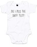 (匂い嗅ぎテスト、合格しました？) Do I Pass The Sniff Test?, プリント　ベビースーツ - 白/黒 6-12 ヶ月