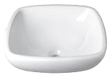 Decolav 1423-CWH Square Vitreous China Semi-Recessed Vessel, White [並行輸入品]