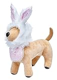 [クリアストーン] ペット コスプレ ハロウィン うさぎかぶりもの&スタイ 猫用 犬用 白×ピンク 仮装 コスチューム