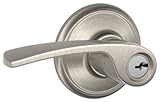 Schlage FA51VMER619 Merano Keyed Entry Lever, Satin Nickel [並行輸入品]