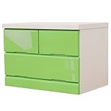 タンスのゲン 国産 鏡面タンス 完成品 幅60cm 2段 マカロン アップルグリーン 02010260 GR