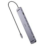 USB C ハブ 11-in-1 【33cm ケーブル】 MacBook Pro ハブアルミ製 LAN RJ45/3ポート5Gbps usb