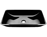 Polaris Sinks P046 Black Coloured Glass Vessel Bathroom Sink [並行輸入品]