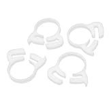 uxcell　強力ホースバンド　プラスチック製 調整可能　21.5mm-23.5mm　4個入り　ホワイト　ラチェット式