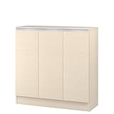 岩附(IWATSUKI) 扉付き収納棚 ライトナチュラル 幅80cm 奥行31.4 高さ90 オーダー 幅木よけカット加工無し MIO-9080RLN