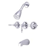 Elements of Design EB231KL Magellan Three Handle Tub & Shower Faucet, 5 Spout Reach, Polished Chrome