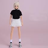 1/12 戦闘服、カーゴパンツ、 1/12スケール 1/12スケールフィギュア用服です。1/12 フィギュア 機娘 機甲少女 美少女 可動 アクション フィギュア用 兵士 プリーツJKスカート、可愛いスカート、 (ヘッド、素体は含まりません) 黒い
