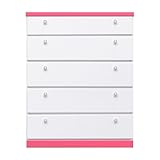 アルファタカバ 耐震チェストシリーズ アロー 90cm幅5段 (ピンク)