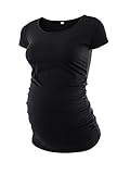 Liu & Qu マタニティTシャツ レディースサイド絞り妊娠服 トップ クラシック  US サイズ: XL カラー: ブラック