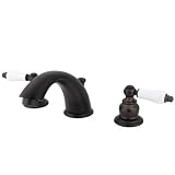 Widespreadレバーハンドルバスルーム蛇口、ダブル磁器仕上げ: Oil Rubbed Bronze