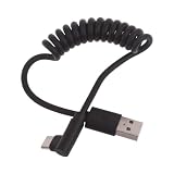 Asukohu コイル状USB Type Cケーブル 角度付き USB C - USB2.0 延長コード 90度 USB Cアダプター リード データ同期ケーブル コイル状USB Type Cケーブル 高速充電