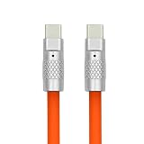 NFHK オレンジ USB-C タイプ C から USB-C 液体シリコーン超ソフト 120 w 電源 USB2.0 データ ケーブル高速充電ノート パソコン タブレット電話 100 CM のため
