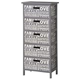 デザインチェスト/タンス 5段 木製 スリム 引き出し付き MIP-045GY グレー(灰)