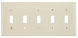 Bryant Electric NP5LA 5-Gang/5-Toggle Nylon Wall Plate, Standard Size, Light Almond [並行輸入品]